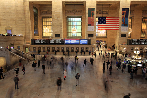 New York, USA - April 29, 2019: Main Hall of Grand Central Terminal in New York City. USA