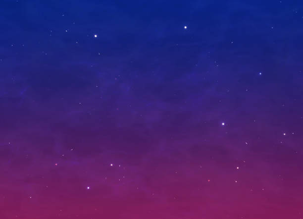 Night purple-blue sky with stars, 3d render