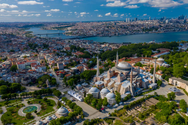 istock historical peninsula aerial view. Istanbul, Turkey 1253852975