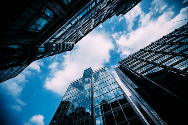 istock Skyscape city scenery building reflection 1253853099