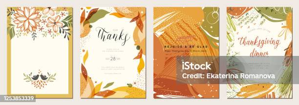 Universal Autumn Templates02 Stock Illustration - Download Image Now - Autumn, Thanksgiving - Holiday, Frame - Border