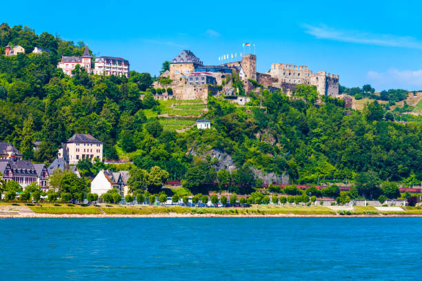 rheinfels castle ruins in saint goar - rheinfels imagens e fotografias de stock