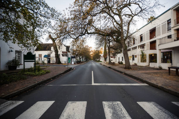 Dorp Street Stellenbosch Dorp Street scene in afternoon light, Stellenbosch stellenbosch stock pictures, royalty-free photos & images