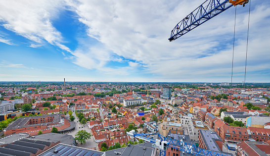 Odense seen from the tallest building in the city. \