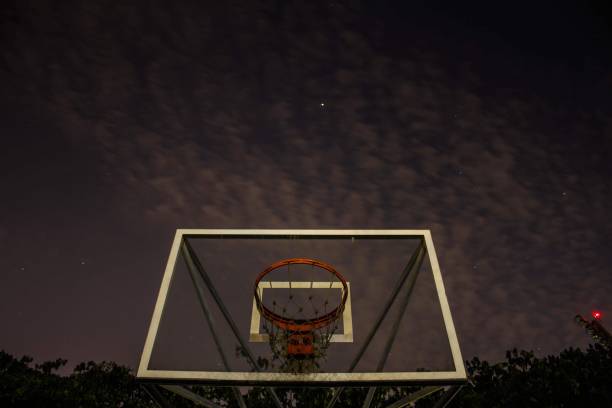 istock The basket hoops in the night 1253862692