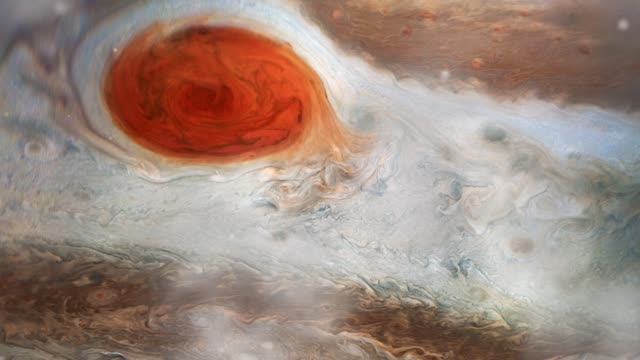 The Great Red Spot, an Ancient Storm in the Atmosphere of Jupiter.