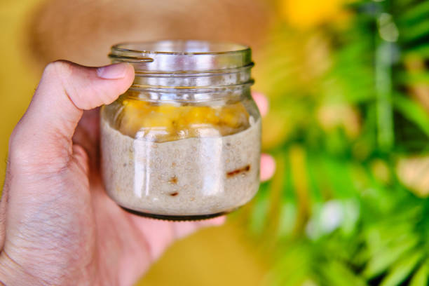 istock Coconut Mango Chia Seed Pudding in a Glass Jar 1253865125