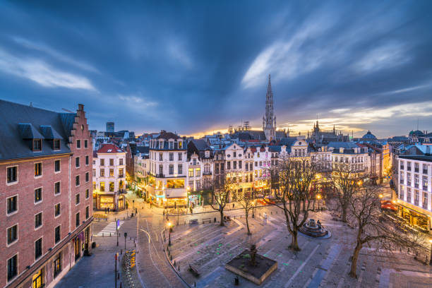 istock Brussels, Belgium Plaza and Skyline 1253867334