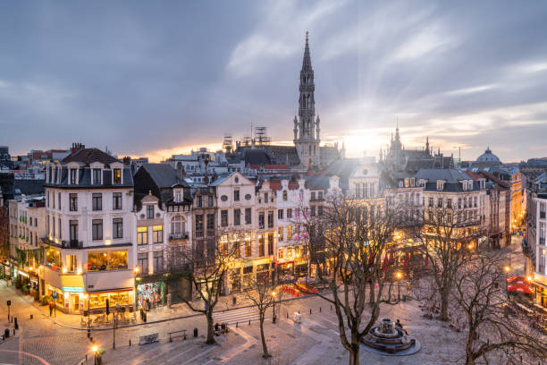 istock Brussels, Belgium Plaza and Skyline 1253867356