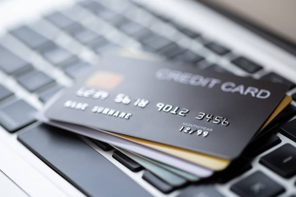 istock Shopping online with credit cards 1253871504
