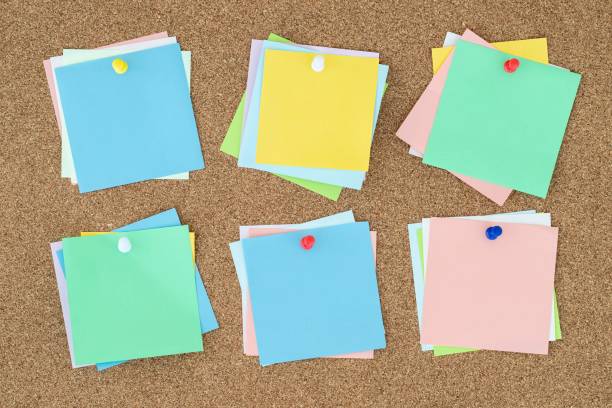 istock Collection of different colored sheets of note papers 1253871877
