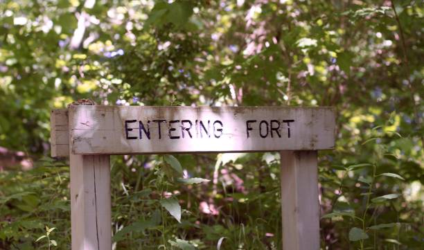 istock Old Wooden Park Sign 1253875612