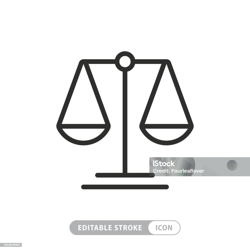Scale Icon with Editable Stroke and Pixel Perfect Icon stock vector