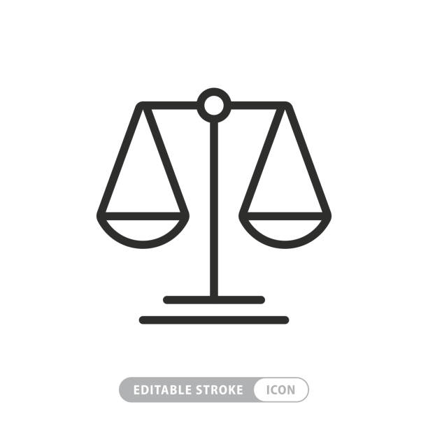 Scale Icon with Editable Stroke and Pixel Perfect Scale Icon with Editable Stroke and Pixel Perfect law icons stock illustrations