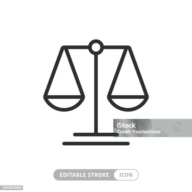 Scale Icon With Editable Stroke And Pixel Perfect Stock Illustration - Download Image Now - Icon, Weight Scale, Scale