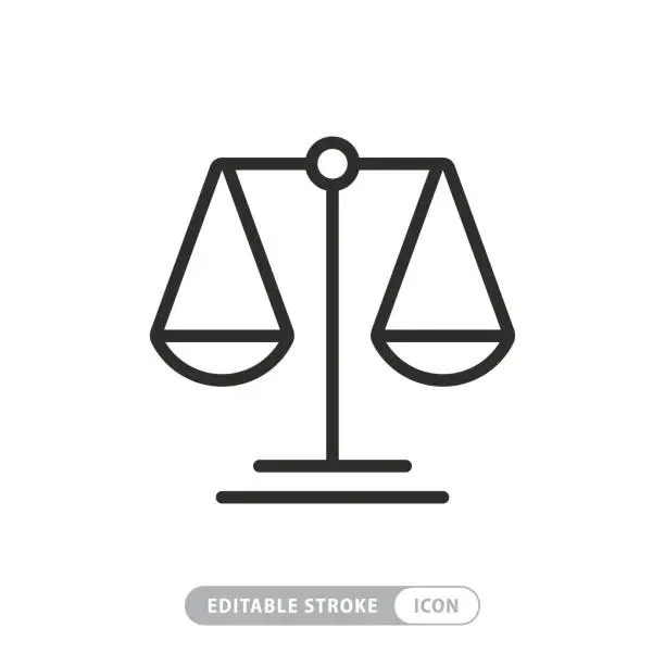 Vector illustration of Scale Icon with Editable Stroke and Pixel Perfect