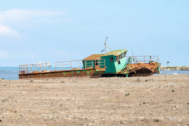 Abandoned ship on the Black Sea coast