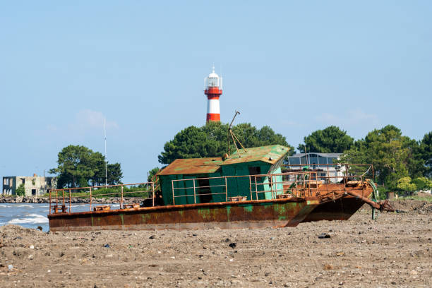 Abandoned ship on the Black Sea coast