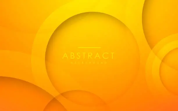 Vector illustration of Abstract 3D circle layer orange background