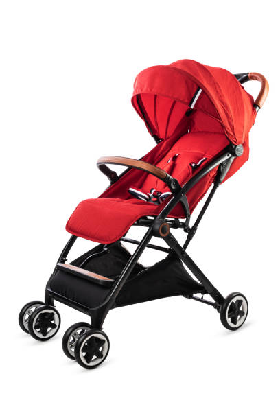 istock Red pram ready for a summer walk  isolated on white 1253886393