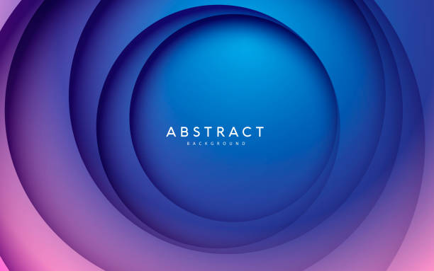 ilustrações de stock, clip art, desenhos animados e ícones de gradient background. abstract circle papercut smooth color composition. - abstract backgrounds blue circle