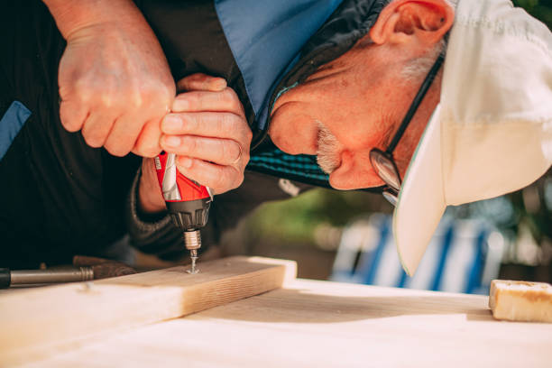 Carpenter Working From His Garden