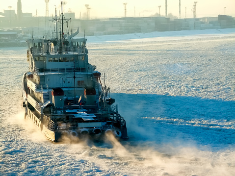 DCF 1.0 - Towing Boat - Tug Boat at St Petersburg on the Frosted Sea