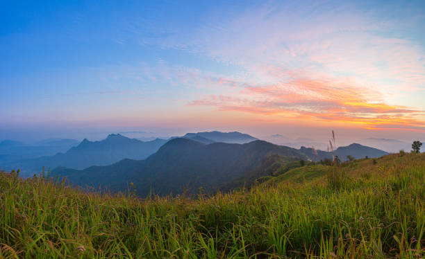 istock Mountains during sunset. Beautiful natural landscape in the summer time 1253894363