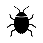 istock Bug icon. Beetle insect symbol. Computer virus logo. Vector illustration. 1253897463