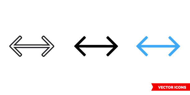 illustrazioni stock, clip art, cartoni animati e icone di tendenza di icona a doppia freccia di 3 tipi. simbolo di segno vettoriale isolato - doubles