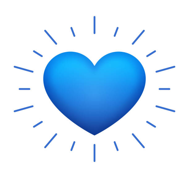 голубое сердце - romance three dimensional digitally generated image ideas stock illustrations