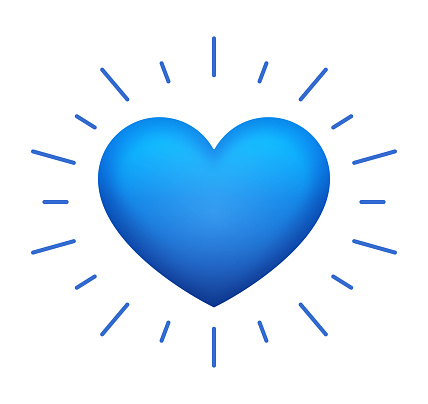 Blue heart shape 3d with space for copy.