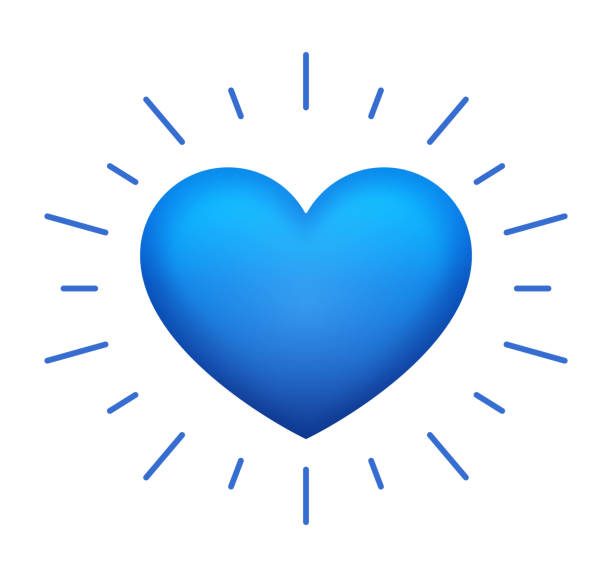 Blue Heart Blue heart shape 3d with space for copy. free religious borders stock illustrations