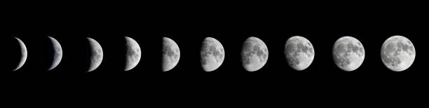 Eleven Moon phases stock photo