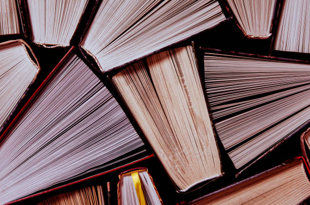 istock Colorful books ready to be read in the home library 1253901403