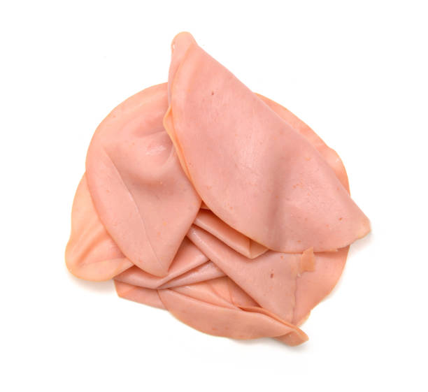 istock Front view of folded slice of lean pork ham 1253905586