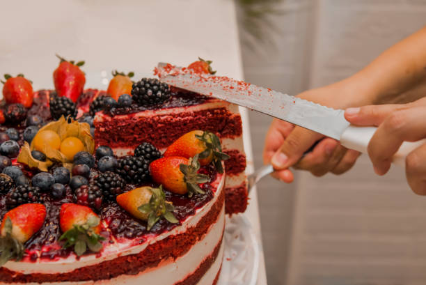 istock cherry and chocolate birthday cake, wish coffee cup, selective focus 1253911336
