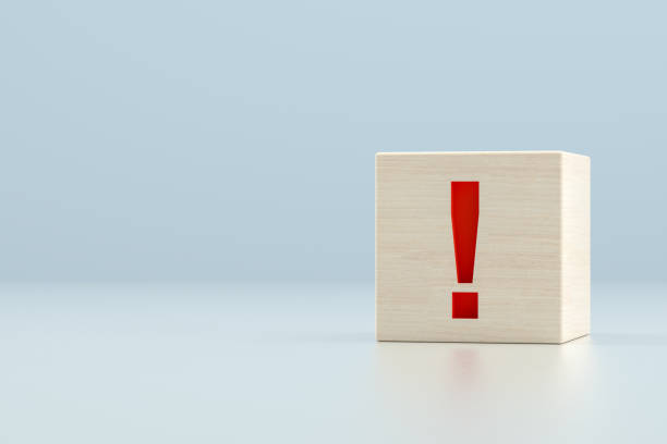 istock Exclamation Mark Wooden Block Shape 1253914169