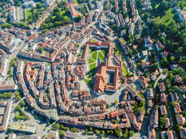 Dronephotography from Saint Gall City in Switzerland