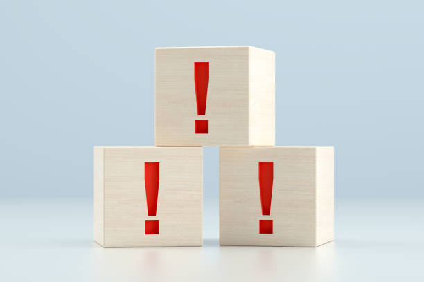 istock Exclamation Mark Wooden Block Shape 1253914813
