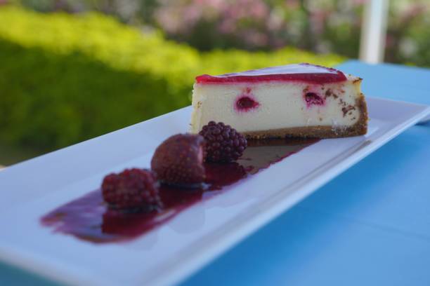 istock a slice of cake served with fruits 1253915766