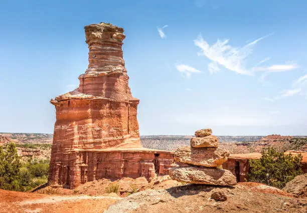 Photo of The famous Lighthouse Rock at Palo Duro Canyon State Park, Texas