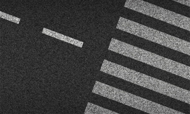 asphalt und crosswalk top-view-vektor-illustration. sicherheit fahren und bewegung - crossing zebra crossing crosswalk street stock-grafiken, -clipart, -cartoons und -symbole