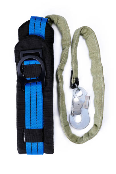 istock industrial safety harness with line strip. protective workwear isolated on a white background. 1253923420