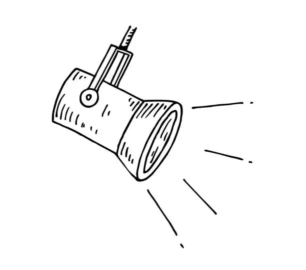 Vector illustration of Hand drawn spotlight