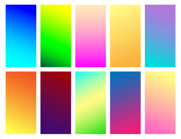 ilustrações de stock, clip art, desenhos animados e ícones de set of color gradient backgrounds - screen saver