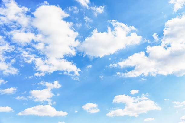 istock Incredible blue sky with beautiful white clouds. Clouds floating on blue sky 1253946450