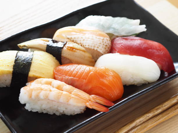 istock Nigiri zushi on a plate 1253954414