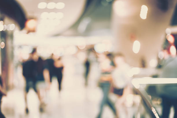 istock Abstract Shopping mall background with bokeh 1253956535