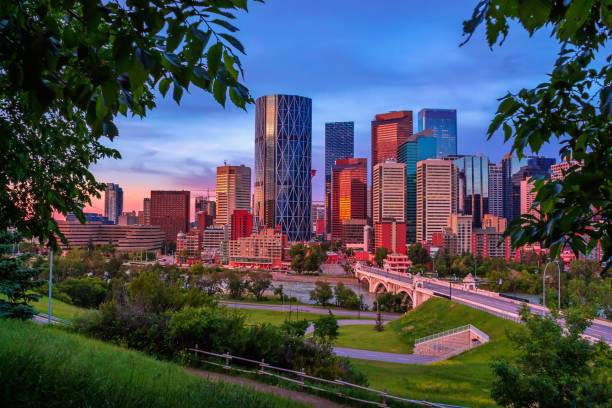 istock Colorful Sunrise Over Downtown Calgary 1253960005